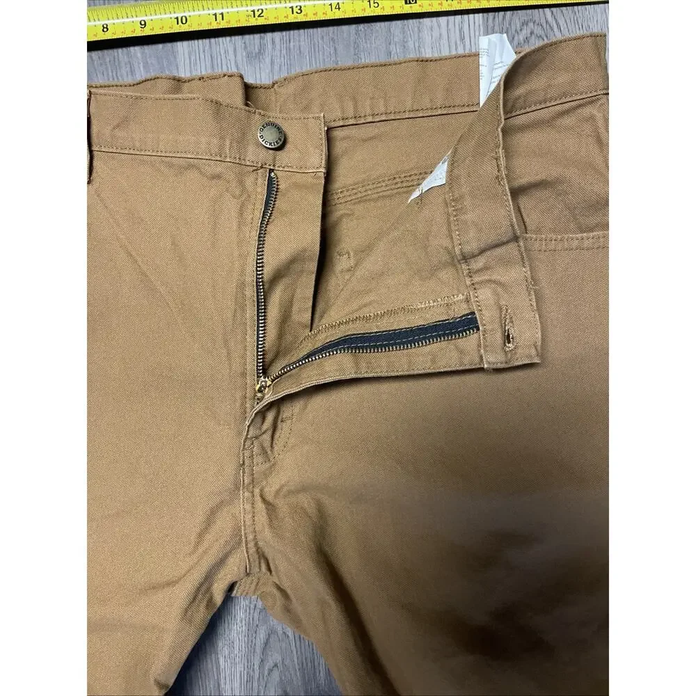 Dickies Carpenter Work Pants Mens 36x30 Brown Relaxed Fit Hammer Loop Cotton